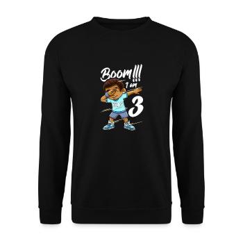 Boom Im 3 Year Old Black Boy Dabbing - Unisex Sweatshirt - black - Front - Alina (178cm) & Michal (187cm)