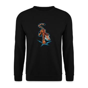 Tiger and lightning under the paws - Unisex Sweatshirt - black - Front - Alina (178cm) & Michal (187cm)