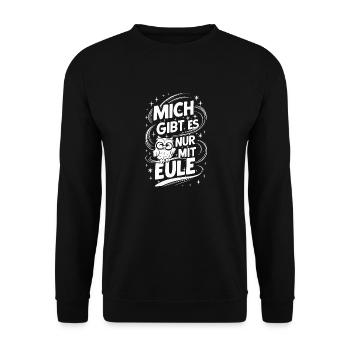 Night Owl Owl Owl Bird - Unisex Sweatshirt - black - Front - Alina (178cm) & Michal (187cm)