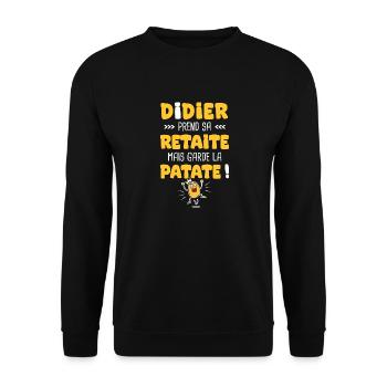 Didier prend sa Retraite cadeau retraite retraité - Sweat-shirt Unisexe - noir - Devant - Alina (178cm) & Michal (187cm)