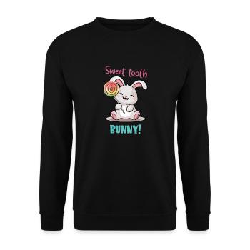 Sweet Tooth Bunny! - Unisex Sweatshirt - black - Front - Alina (178cm) & Michal (187cm)