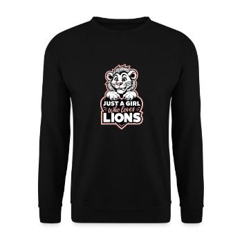 Lion Lion Animal Africa - Unisex Sweatshirt - black - Front - Alina (178cm) & Michal (187cm)