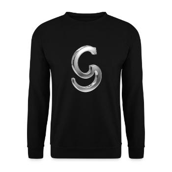 Chrome ,, S " Metallic - Unisex Pullover - Schwarz - Vorne - Alina (178cm) & Michal (187cm)