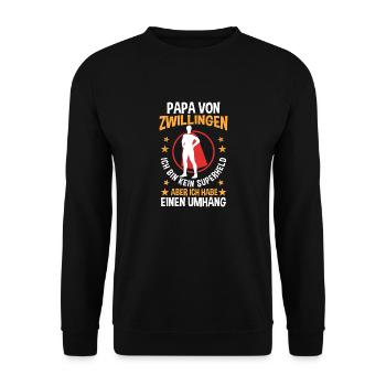 Dad of twins - Unisex Sweatshirt - black - Front - Alina (178cm) & Michal (187cm)
