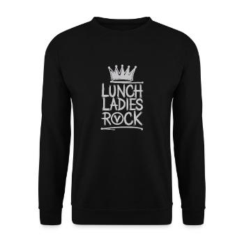Stolz auf die Lunch Ladies - Unisex Pullover - Schwarz - Vorne - Alina (178cm) & Michal (187cm)