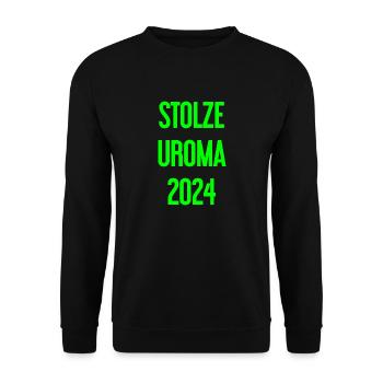 Fière arrière-grand-mère 2024 - Sweat-shirt Unisexe - noir - Devant - Alina (178cm) & Michal (187cm)