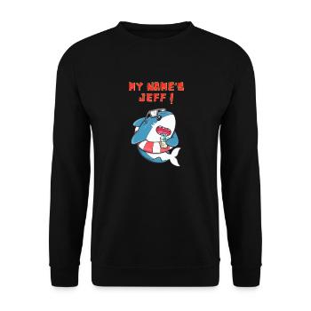 My name's jeff - Unisex Sweatshirt - black - Front - Alina (178cm) & Michal (187cm)