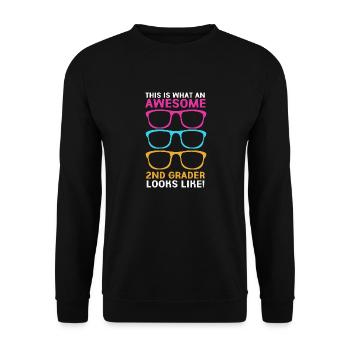 2nd Grade - Unisex Sweatshirt - black - Front - Alina (178cm) & Michal (187cm)