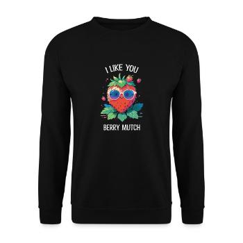 I like You Berry Mutch - Unisex Pullover - Schwarz - Vorne - Alina (178cm) & Michal (187cm)