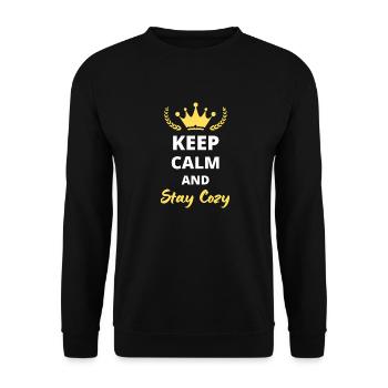 Keep Calm and Stay Cozy - Unisex Sweatshirt - black - Front - Alina (178cm) & Michal (187cm)