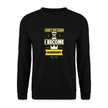 Originelles Geburtstagsgeschenk, legendär - Unisex Pullover - Schwarz - Vorne - Alina (178cm) & Michal (187cm)