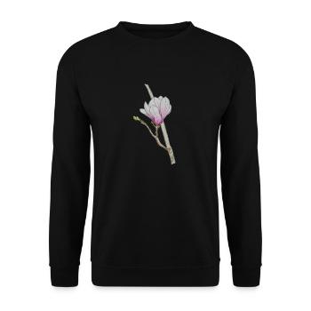 Rosa Magnolie - Unisex Pullover - Schwarz - Vorne - Alina (178cm) & Michal (187cm)