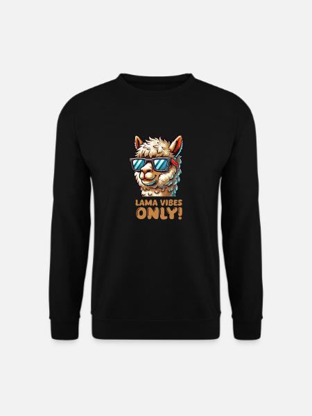 Lama Sonnenbrille - Unisex Pullover - Schwarz