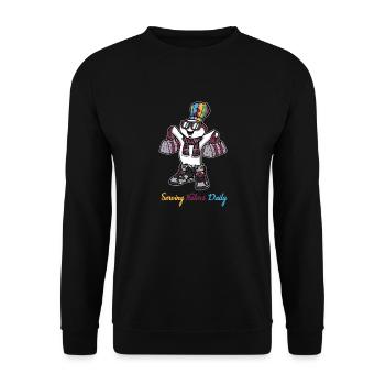 Serving Haters Daily - Unisex Pullover - Schwarz - Vorne - Alina (178cm) & Michal (187cm)