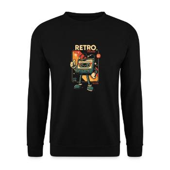 Retro music from the 80s - Unisex Sweatshirt - black - Front - Alina (178cm) & Michal (187cm)