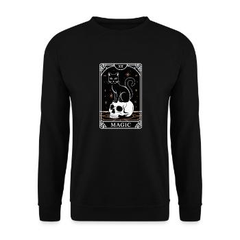 Chat magique : Tarot Vibe - Sweat-shirt Unisexe - noir - Devant - Alina (178cm) & Michal (187cm)
