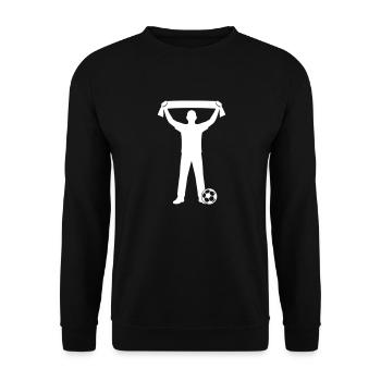 Football Fan Silhouette - Unisex Sweatshirt - black - Front - Alina (178cm) & Michal (187cm)