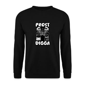 Prost Digga Urlaub Party - Unisex Pullover - Schwarz - Vorne - Alina (178cm) & Michal (187cm)