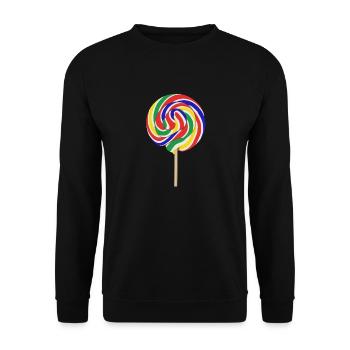 Colorful lollipop with stalk - Unisex Sweatshirt - black - Front - Alina (178cm) & Michal (187cm)