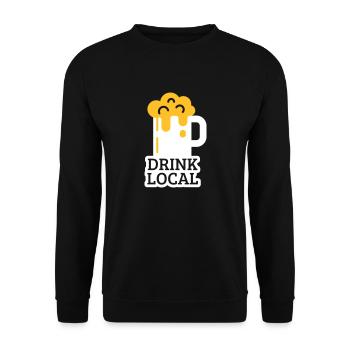 drink local - Unisex Pullover - Schwarz - Vorne - Alina (178cm) & Michal (187cm)