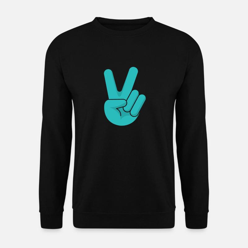 Liebe Freiheit Friede Hoffnung Zeichen Handzeichen - Unisex Pullover - Schwarz