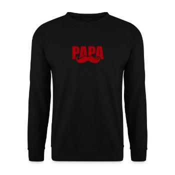 Papa moustache - Sweat-shirt Unisexe - noir - Devant - Alina (178cm) & Michal (187cm)