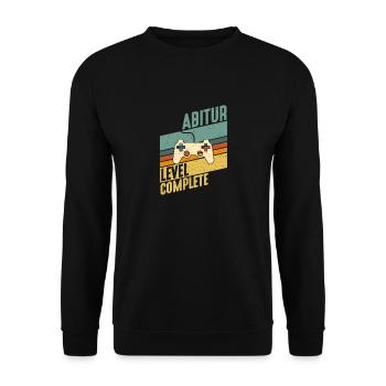 Abitur Level Komplett Gamer Konsole Abiturient Abi - Unisex Pullover - Schwarz - Vorne - Alina (178cm) & Michal (187cm)