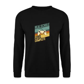 Realschule Level Komplett Gamer Konsole Abschluss - Unisex Pullover - Schwarz - Vorne - Alina (178cm) & Michal (187cm)