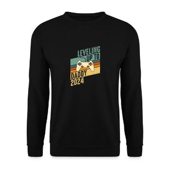 Niveau jusqu’au père 2024 - Grossesse Hommes - Sweat-shirt Unisexe - noir - Devant - Alina (178cm) & Michal (187cm)