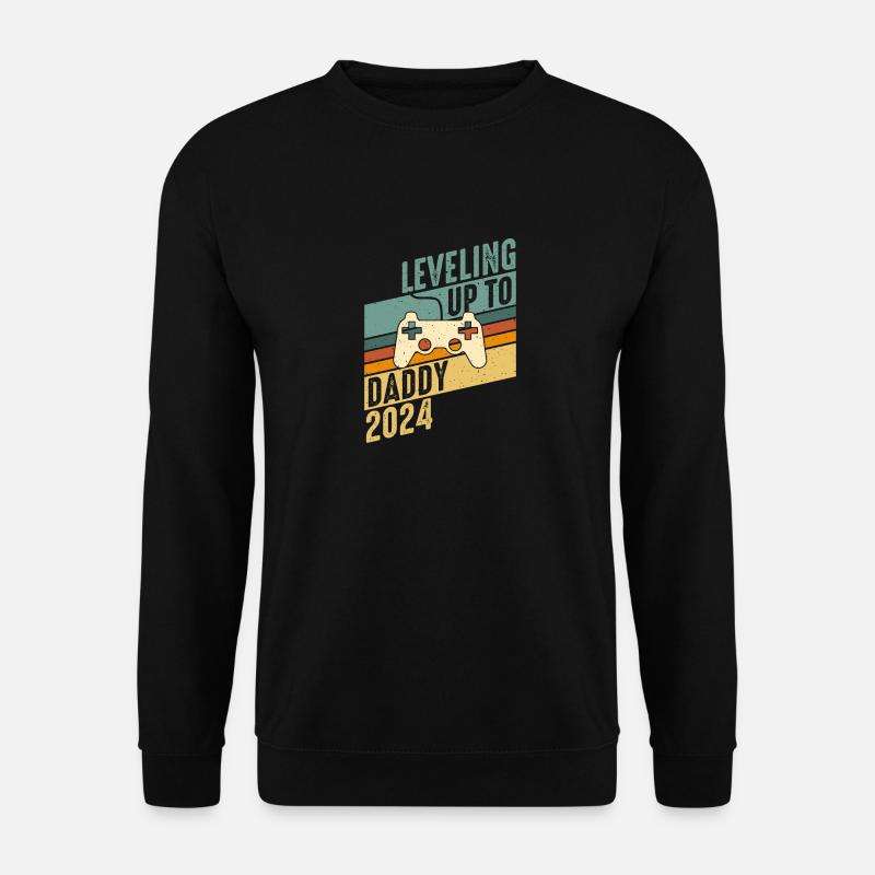 Level up zum Vater 2024 - Schwangerschaft Männer - Unisex Pullover - Schwarz