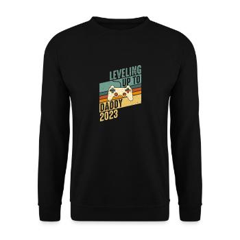 Niveau jusqu’au père 2023 - Grossesse Hommes - Sweat-shirt Unisexe - noir - Devant - Alina (178cm) & Michal (187cm)