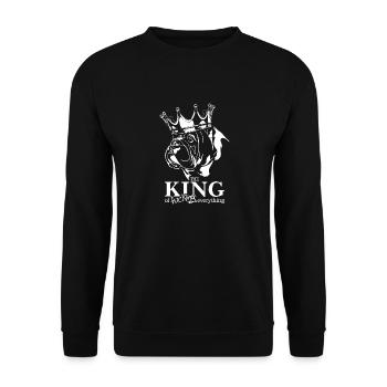 BOULEDOGUE ANGLAIS Roi de tout Chiens Wilsigns - Sweat-shirt Unisexe - noir - Devant - Alina (178cm) & Michal (187cm)