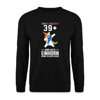 Geburtstag Geburtstagfeier vierzig Jahre Alt Gesch - Unisex Pullover - Schwarz - Vorne - Alina (178cm) & Michal (187cm)