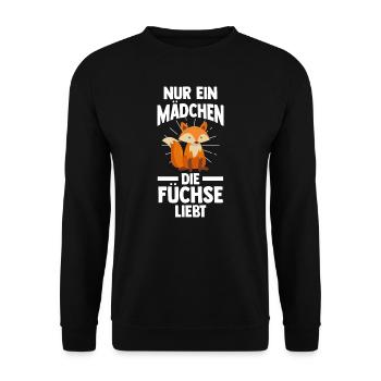 Fuchs Tier Füchse Geschenk - Unisex Pullover - Schwarz - Vorne - Alina (178cm) & Michal (187cm)