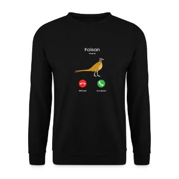 appel de faisan - Sweat-shirt Unisexe - noir - Devant - Alina (178cm) & Michal (187cm)