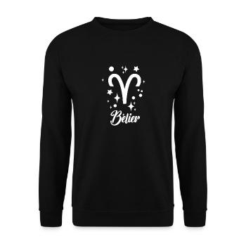 bélier - Sweat-shirt Unisexe - noir - Devant - Alina (178cm) & Michal (187cm)
