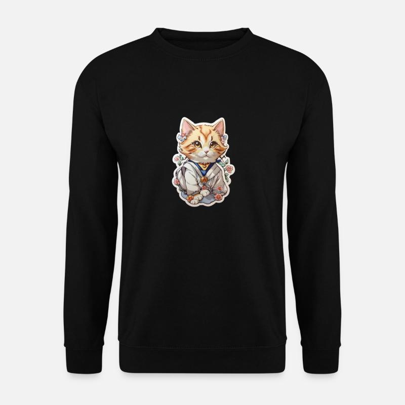 Sticker Cat - Unisex Pullover - Schwarz