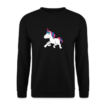 Glückliches Baby Einhorn - Happy Baby Unicorn - Sweat-shirt Unisexe - noir - Devant - Alina (178cm) & Michal (187cm)
