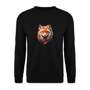 renard à l’aquarelle portrait cool - Sweat-shirt Unisexe - noir - Devant - Alina (178cm) & Michal (187cm)