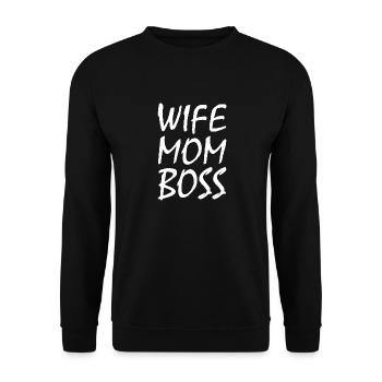 Wife mom boss - Sweat-shirt Unisexe - noir - Devant - Alina (178cm) & Michal (187cm)
