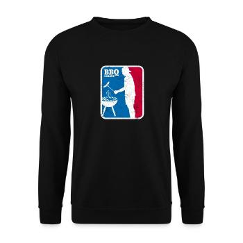 BBQ LIGA LOGO USED LOOK - Unisex Pullover - Schwarz - Vorne - Alina (178cm) & Michal (187cm)