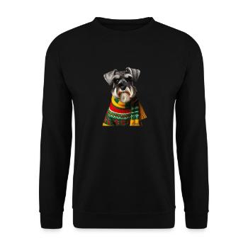 Schnauzer Weihnachten - Unisex Pullover - Schwarz - Vorne - Alina (178cm) & Michal (187cm)