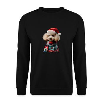 Pudel Weihnachten - Unisex Pullover - Schwarz - Vorne - Alina (178cm) & Michal (187cm)