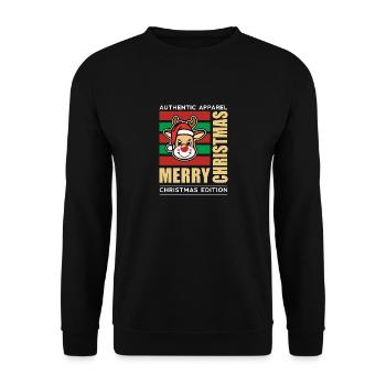 Merry Christmas - Unisex Pullover - Schwarz - Vorne - Alina (178cm) & Michal (187cm)