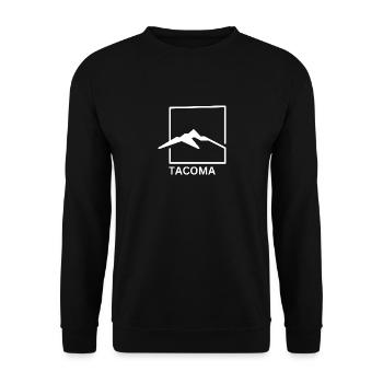 Hiking Tacoma Minimalistic Mountains Nature Hiking - Unisex Sweatshirt - black - Front - Alina (178cm) & Michal (187cm)