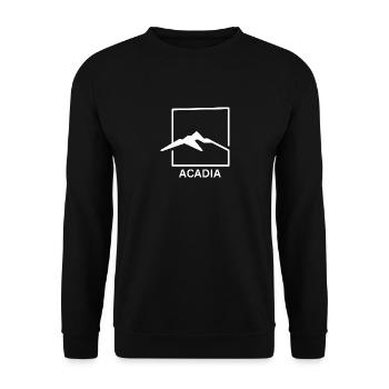 Hiking Acadia Minimalistic Mountains Nature Hiking - Unisex Sweatshirt - black - Front - Alina (178cm) & Michal (187cm)