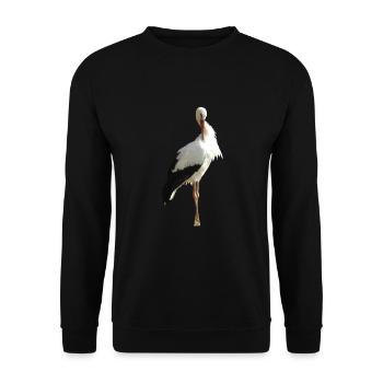 Master Adebar is a baby messenger and good luck charm - Unisex Sweatshirt - black - Front - Alina (178cm) & Michal (187cm)