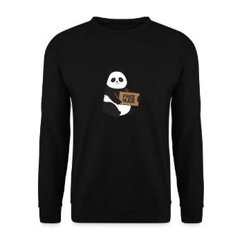 Free Hugs Panda - Unisex Sweatshirt - black - Front - Alina (178cm) & Michal (187cm)