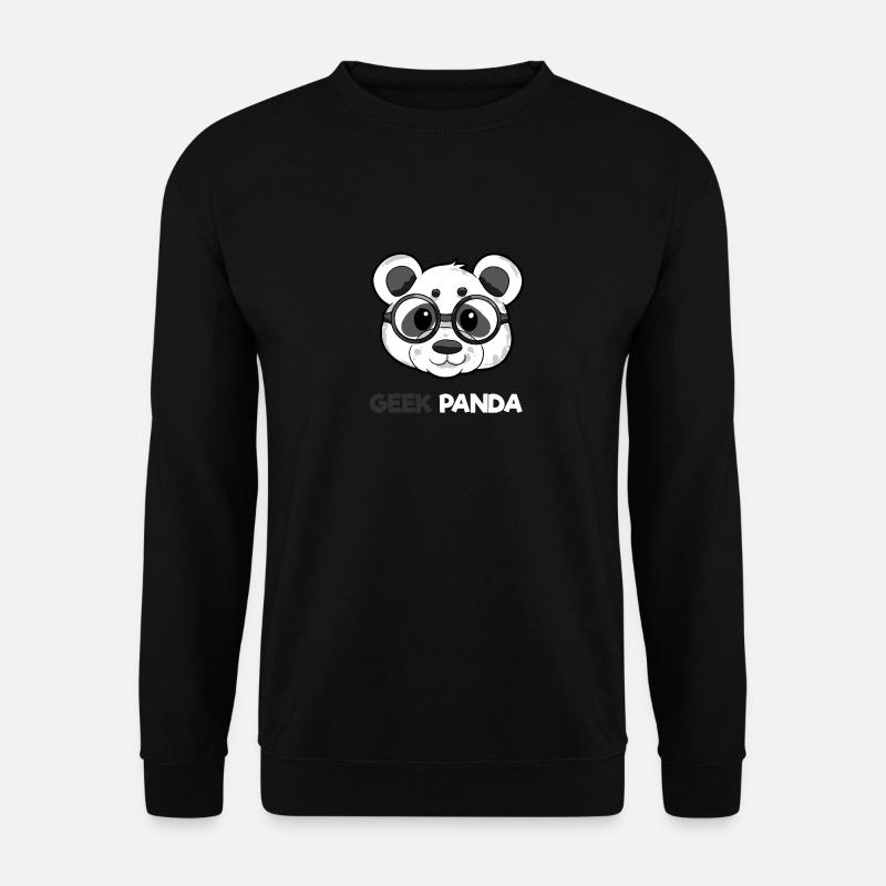 Geek Panda - Unisex Pullover - Schwarz