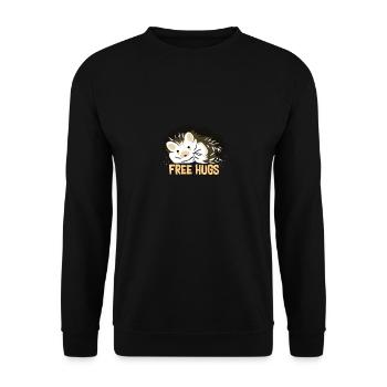 Umarmung Igel - Unisex Pullover - Schwarz - Vorne - Alina (178cm) & Michal (187cm)